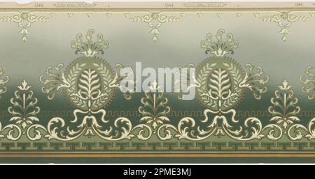 Frieze (USA); Manufactured by York Wall Paper Company (United States); machine-printed paper; 234 x 49.5 cm (92 1/8 x 19 1/2 in.) Stock Photo