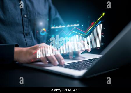business analysis chart KPI Data icon technology Stock Photo