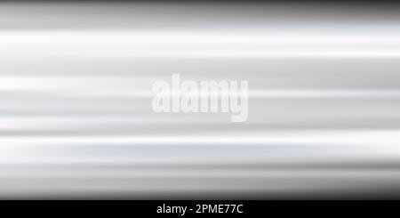 Silver foil background. Metal textured shiny gradient. Stainless glossy  surface with reflection. Realistic chrome backdrop. Vector illustration.  Stock Vector