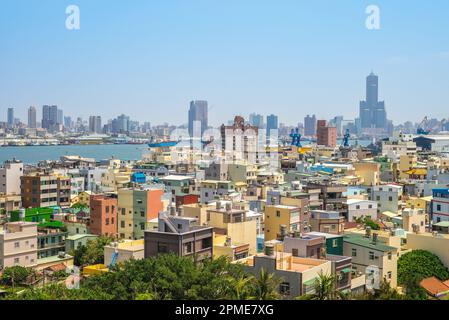 scenery of Kaohsiung city and harbor in Taiwan Stock Photo