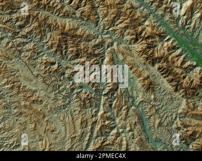 Lai Chau, province of Vietnam. Colored elevation map with lakes and rivers Stock Photo