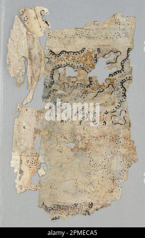 Sidewall - Fragment; block-printed on joined sheets; 31.5 x 19 cm (12 3/8 x 7 1/2 in.) Stock Photo