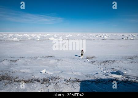 The Manitoba Nunavut border in Hudson Bay from Churchill, Manitoba, Canada Stock Photo