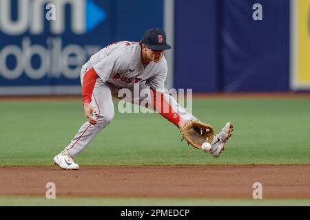 St. Petersburg, FL. USA; Boston Red Sox first baseman Bobby Dalbec (29)  gets ready in the field during a major league baseball game against the  Tampa Stock Photo - Alamy