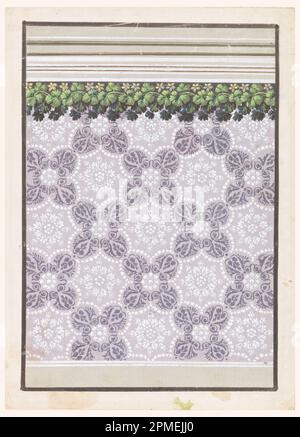 Drawing, Wallpaper Design; Austria; brush and watercolor, gouache, graphite on heavy white wove paper; 33.5 x 24.2 cm (13 3/16 x 9 1/2 in.) Stock Photo
