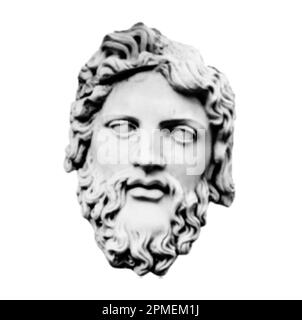 Halftone Greece modern statue. Collage design element in trendy magazine style. Vector illustration with vintage grunge punk cutout shape Stock Vector