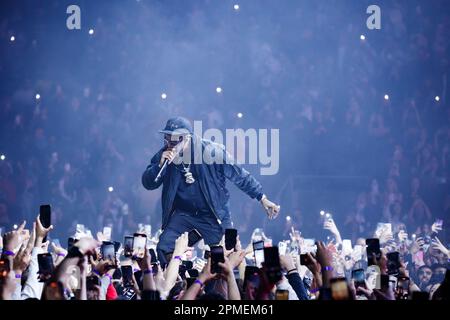 Rapper Travis Scott performing on stage as a guest on NAV's Never Sleep tour in Toronto Stock Photo