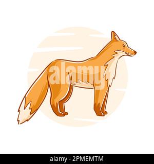 Vector hand drawn fox cartoon character Stock Vector