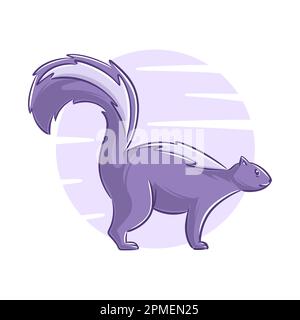 Vector hand drawn skunk cartoon character Stock Vector