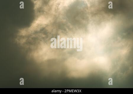 moody sky background of dark clouds before a thunder-storm Stock Photo