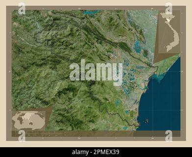 Thanh Hoa, province of Vietnam. High resolution satellite map. Corner auxiliary location maps Stock Photo