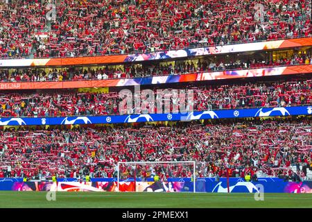 Morato of Benfica heads the ball during the UEFA Champions League,  Quarter-finals, 1st leg football match between SL Benfica and FC  Internazionale on April 11, 2023 at Estadio do Sport Lisboa e