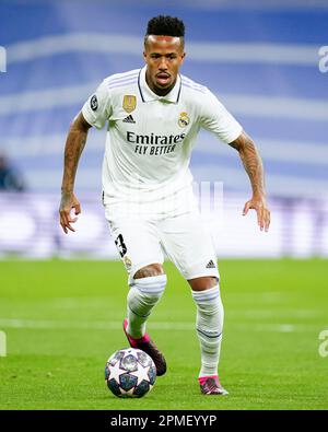 Madrid, Spain. 12 04 2023, Eder Gabriel Militao Of Real Madrid During 