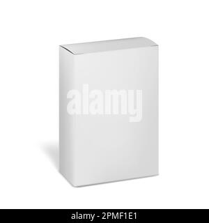 Realistic long White paper or cardboard box and tube mockup for ...