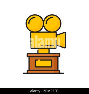 Motion picture production line vector icons and signs. Production ...