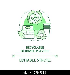Recyclable biobased plastics green concept icon Stock Vector