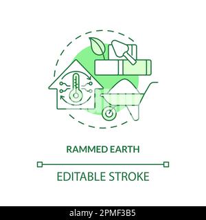 Rammed earth green concept icon Stock Vector