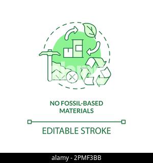 No fossil based materials green concept icon Stock Vector
