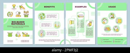 Bio based materials green brochure template Stock Vector