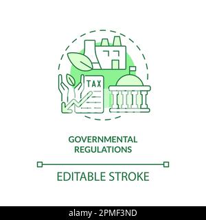 Governmental regulations green concept icon Stock Vector