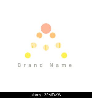 The logo combined a circle of colorful dots that form letters. Stock Vector