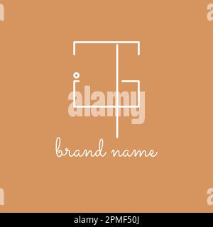 Abstract logo of lines and squares forming letters. Stock Vector