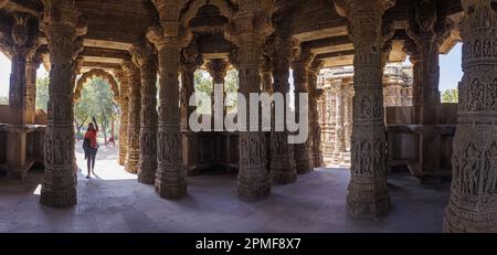 India, Gujarat, Modhera, Surya temple or Sun temple Stock Photo