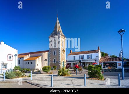France, Vendee, Noirmoutier island, L'epine, Saint Jean Baptiste de l'epine church, rebuilt in 1802 Stock Photo