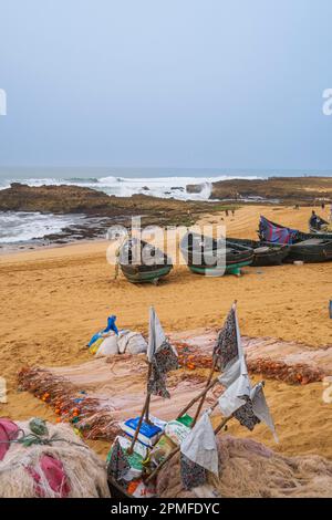 Morocco, province of Sidi Bennour, Oualidia, the beach Stock Photo