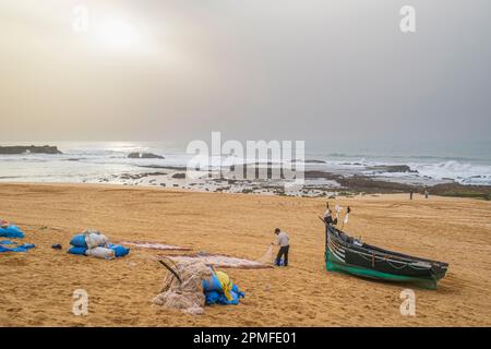 Morocco, province of Sidi Bennour, Oualidia, the beach Stock Photo