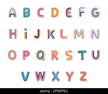 Alphabet type with colorful bright design Stock Vector