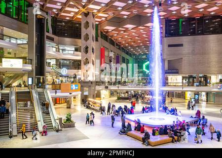 Canada, Quebec Province, Montreal, RéSO underground gallery, Desjardins shopping center Stock Photo