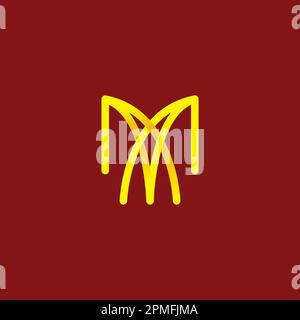 Letter M Line Logo Design. M Icon Vector Stock Vector