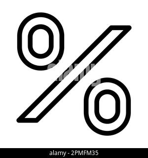 Percentage Vector Thick Line Icon For Personal And Commercial Use. Stock Photo