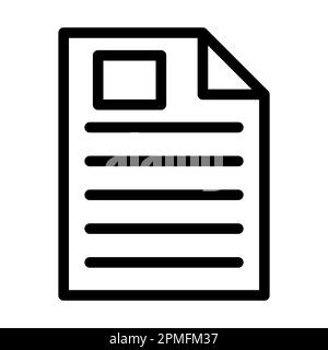 Document Vector Thick Line Icon For Personal And Commercial Use. Stock Photo
