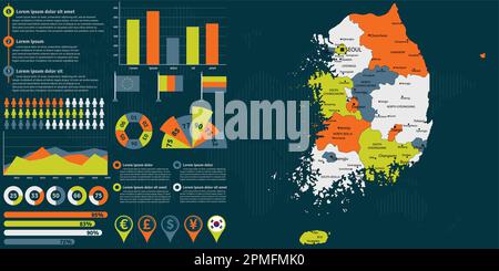 Infographic map of South Asia. Modern template with text and colorful ...
