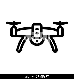 Drone Vector Thick Line Icon For Personal And Commercial Use. Stock Photo