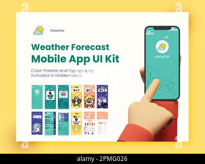 Weather Forecast App Ux Ui Design. Stock vector eps Stock Vector Image ...