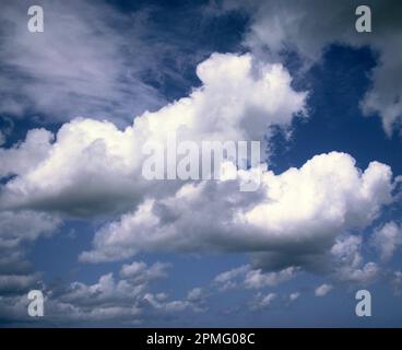 Scenic sky. Blue sky & Cumulus clouds. Stock Photo
