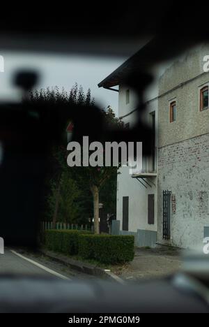 View on building through car window Stock Photo