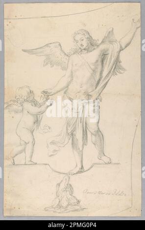 Drawing, Study for Allegorical Painting; Italy; black crayon on paper Stock Photo