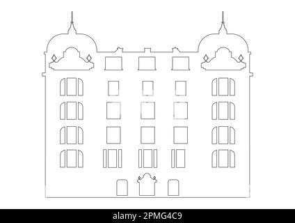 Royal Palace Sticker on white background. Black and white palace icon symbol Stock Vector