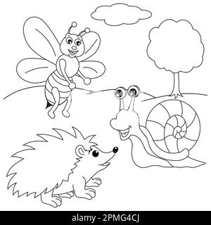 The Bee, The Snail and The Hedgehog are Talking Stock Vector