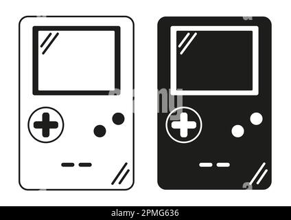 Black And White Handheld Game Device Icon Flat Design Vector Stock Vector