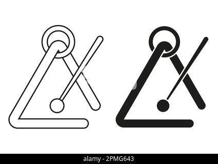 Black And White Musical Triangle Icon Flat Design Vector Stock Vector