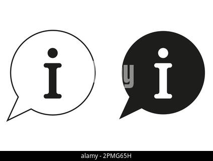Black And White Information Icon Flat Design On White Background Vector Stock Vector
