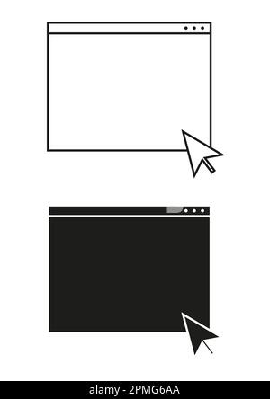 Black And White New Tab Icon Flat Design Vector Stock Vector