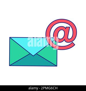Email Flat Icon Vector On White Background Stock Vector