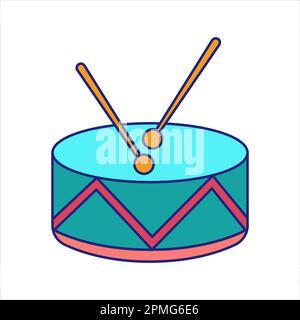 Drum Icon Flat Design Vector Stock Vector