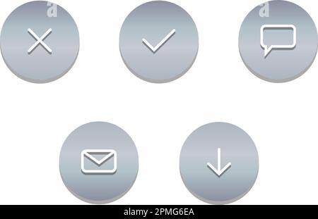 Collection of round social media icons Stock Vector